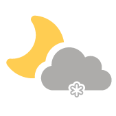 vereinzelte Wolken und Schneeregen